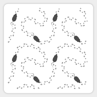 Mice, rats pawprints trail pattern. Sticker